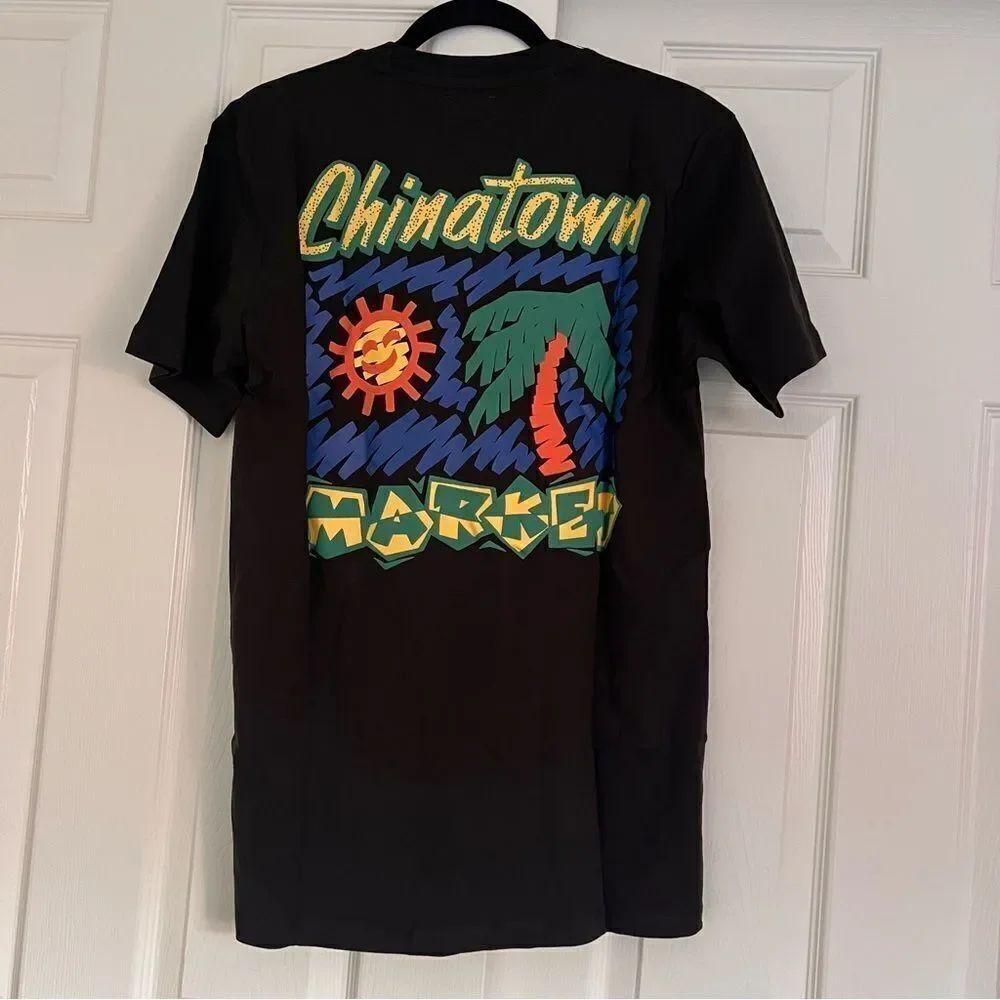 Chinatown Market Deadstock Palms Sun Puff Print Shirt Black Medium NEW